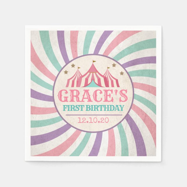 Carnival Birthday Party Napkins (Front)