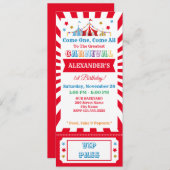 Carnival Birthday Party Ticket Invitation (Front/Back)