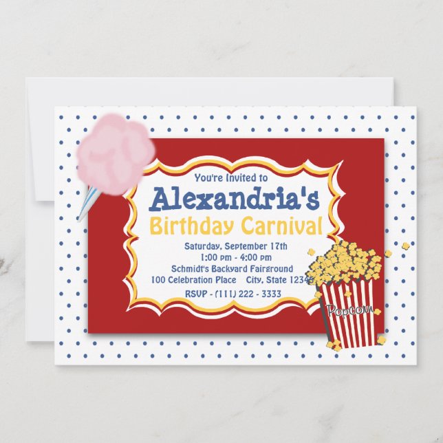 Carnival Birthday Primary Colors Invitation (Front)