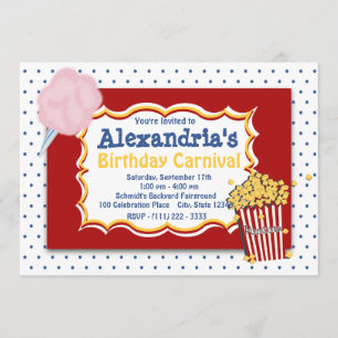 Carnival Birthday Primary Colors Invitation