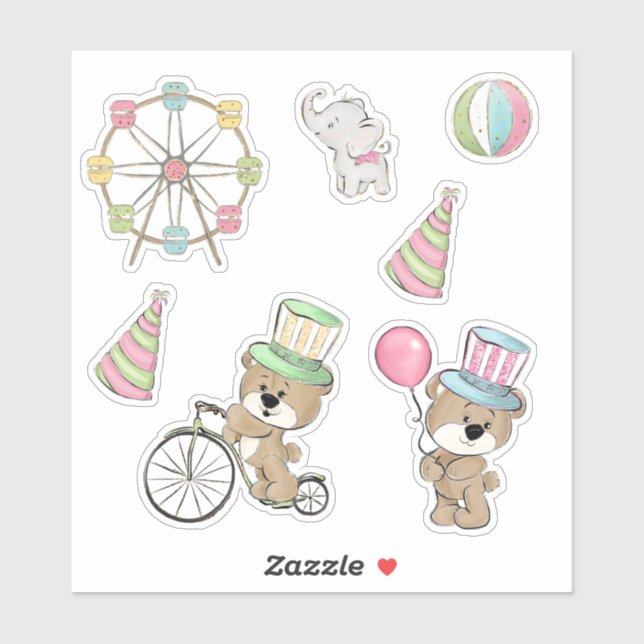 Carnival Birthday Sticker (Sheet)