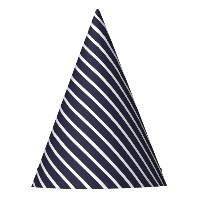 Carnival Blue Diagonal Stripe Birthday Party Hat (Front)