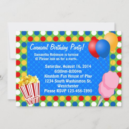 Carnival Bright Lights Custom Invitations