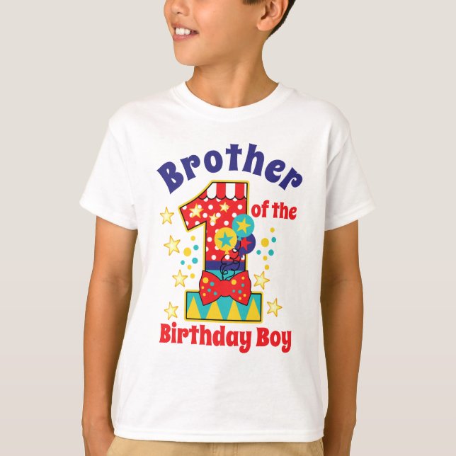 Carnival Brother of the First Birthday Boy T-Shirt (Front)