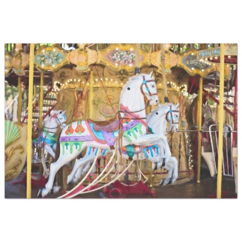 Carnival Carousel Horses 20x30 Decoupage Tissue Paper