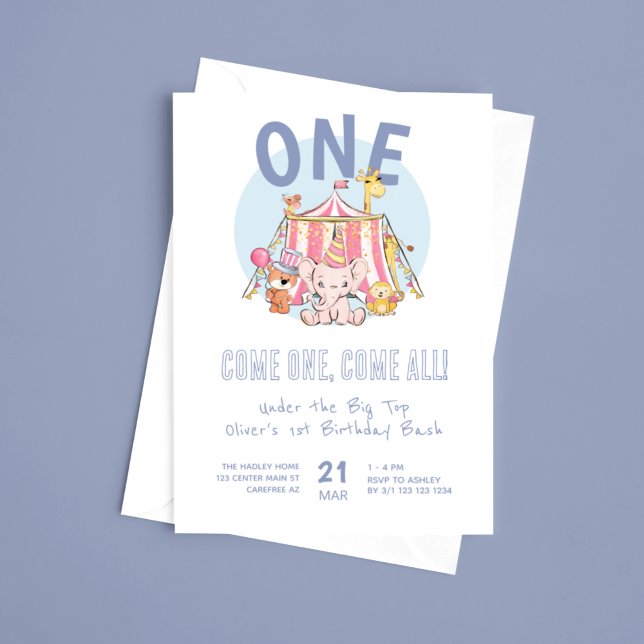 Carnival Circus 1st Birthday Bash Invitation (Creator Uploaded)