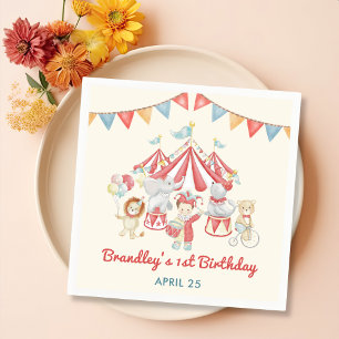 Carnival Circus & Animals Festival Birthday Napkin