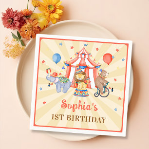 Carnival Circus & Animals Festival Birthday Napkins