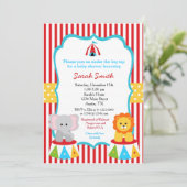 Carnival Circus Baby Shower Invitations (Standing Front)