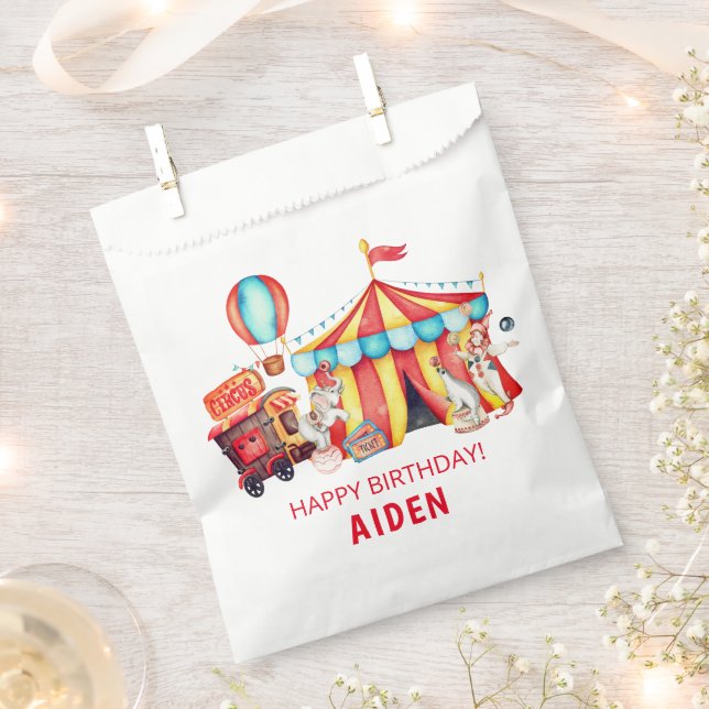 Carnival Circus Big Top Birthday Favor Bag (Clipped)