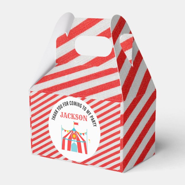 Carnival Circus Birthday Favor Boxes (Front Side)