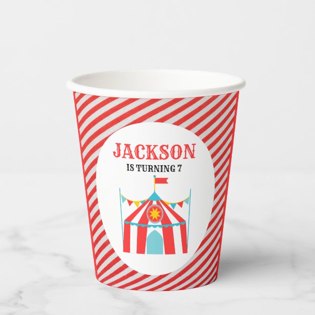 Carnival Circus Birthday Paper Cups (Front)