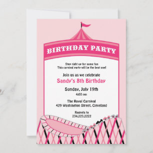 Carnival Circus Birthday Party Flat Invitation
