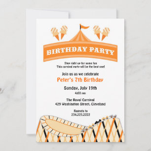 Carnival Circus Birthday Party Flat Invitation