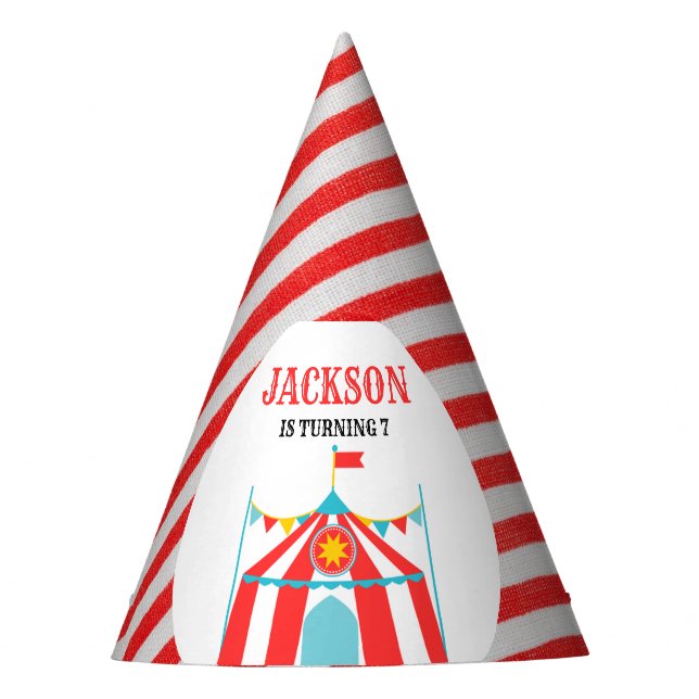 Carnival Circus Birthday Party Hat (Front)