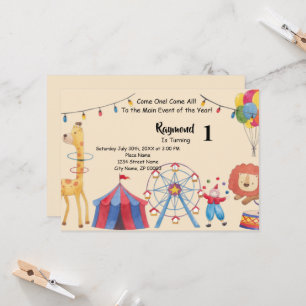 Carnival Circus Birthday Party Invitation