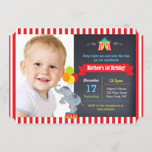 Carnival Circus Birthday Party Invitations