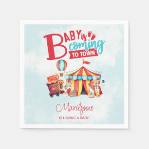 Carnival Circus Blue Baby Shower Napkins
