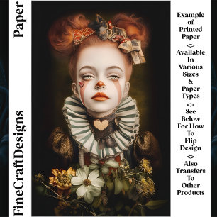 Carnival Circus Clown Girl CN3 Scrapbook Paper