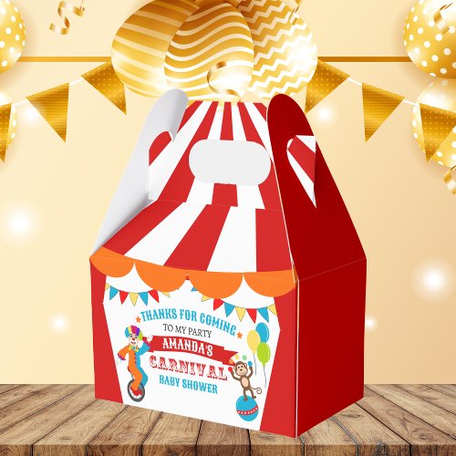 Carnival Circus Festival Baby Shower Favor Boxes