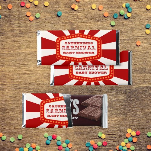 Carnival Circus Festival Baby Shower Hershey Bar Favors