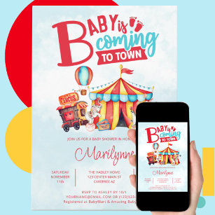 Carnival Circus Festival Baby Shower Invitation