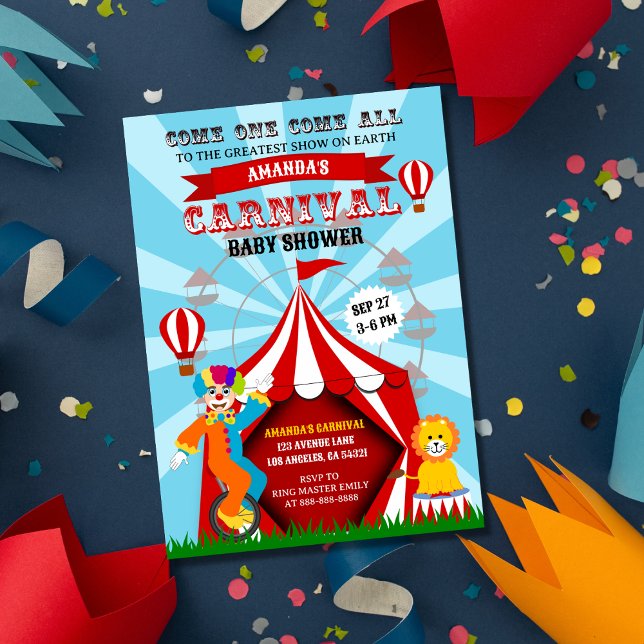 Carnival Circus Festival Baby Shower Invitation (Creator Uploaded)