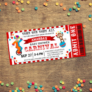 Carnival Circus Festival Baby Shower Invitation