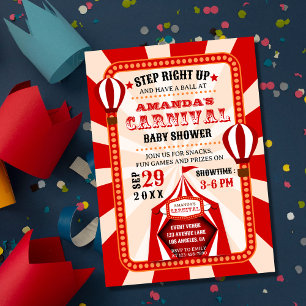Carnival Circus Festival Baby Shower Invitation