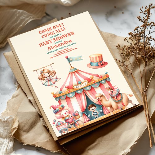 Carnival Circus Festival Baby Shower Invitation