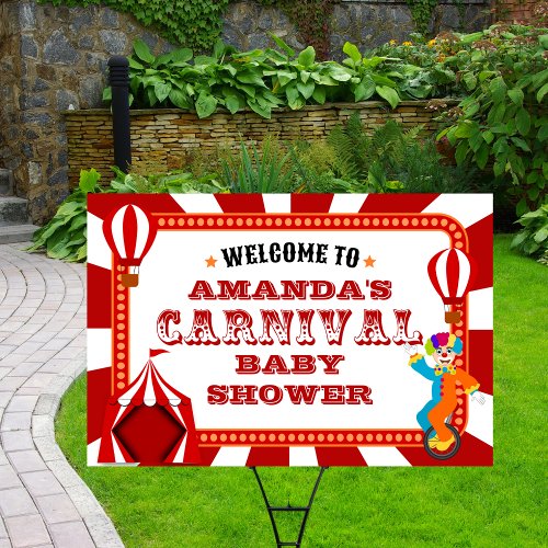 Carnival Circus Festival Baby Shower Sign