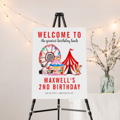 Carnival Circus Festival Birthday Welcome Sign