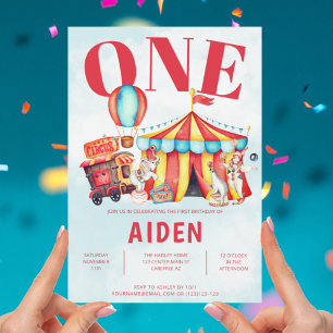 Carnival Circus Festival Kid's 1st Birthday Invitation