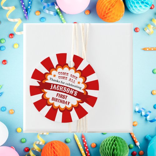Carnival Circus Festival Kids Birthday Party Favor Tags