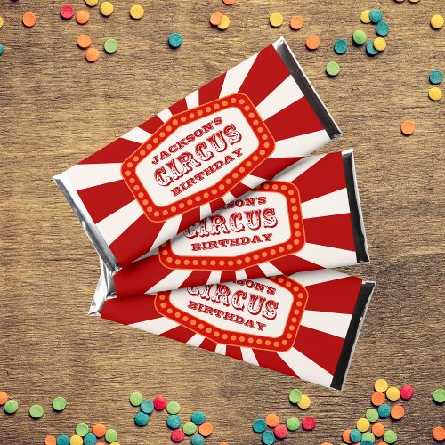 Carnival Circus Festival Kids Birthday Party Hershey Bar Favors