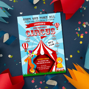 Carnival Circus Festival Kids Birthday Party Invitation