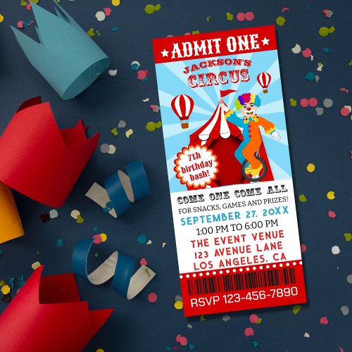Carnival Circus Festival Kids Birthday Party Invitation
