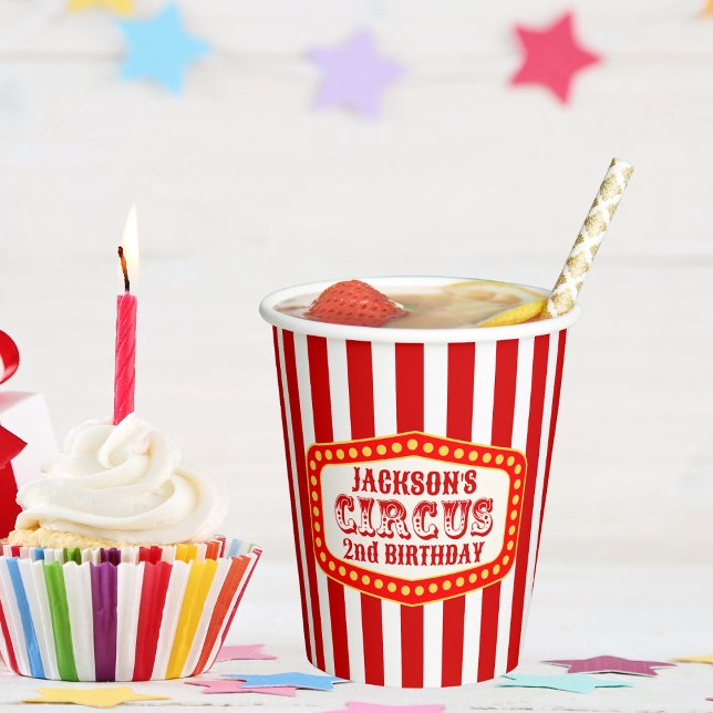Carnival Circus Festival Kids Birthday Party Paper Cups (Creator Uploaded)
