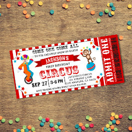 Carnival Circus Festival Kids Birthday Ticket Invitation