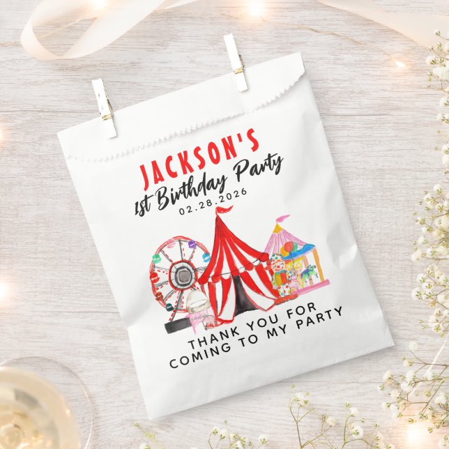 Carnival Circus Festival Show Thank You Birthday Favor Bag (Clipped)