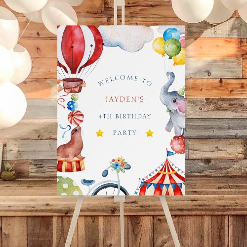 Carnival Circus Kids Birthday Welcome Foam Board