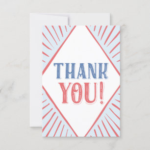 Carnival Circus Kids Thank You Flat Favor Card