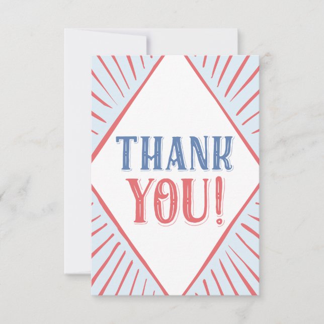 Carnival Circus Kids Thank You Flat Favor Card (Front)