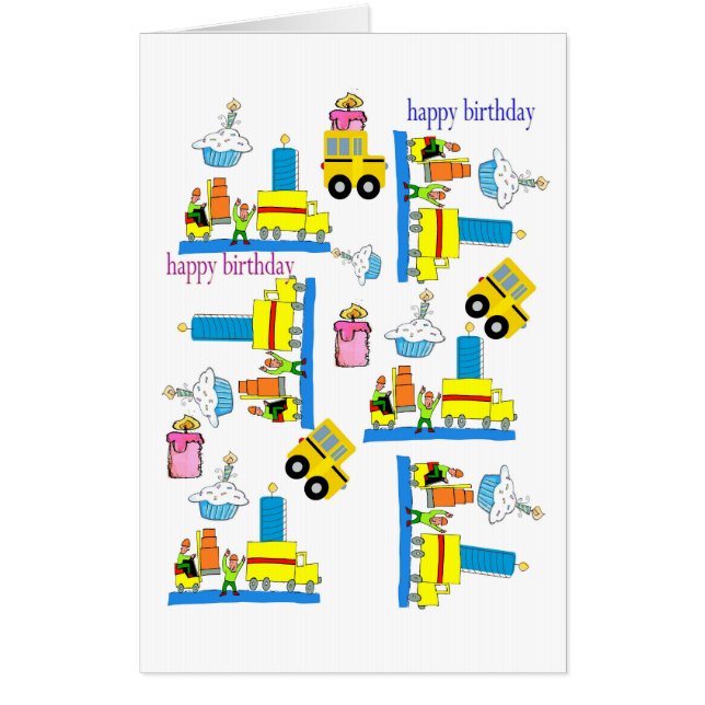 Carnival Circus Large Happy Birthday Card  (Front)