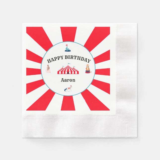Carnival Circus Marquee Birthday Napkins (Front)