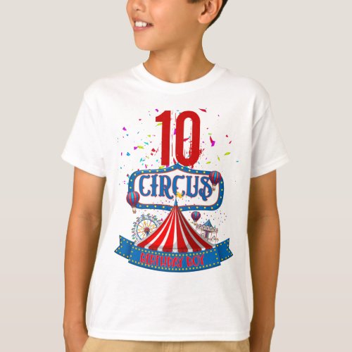 Carnival Circus Party Celebration Age 5 Matching  T_Shirt