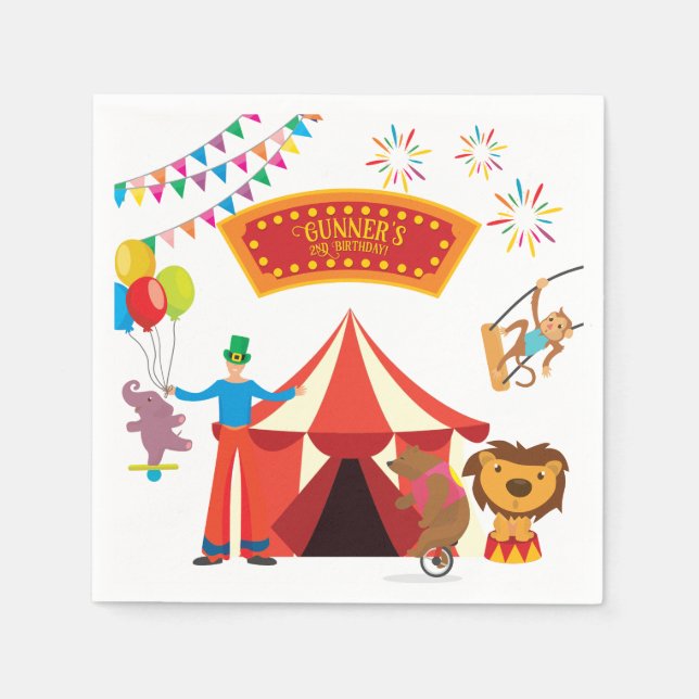 Carnival Circus Party Napkins (Front)