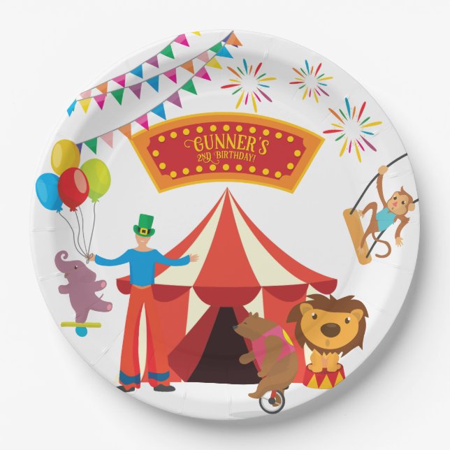 Carnival Circus Party Paper Plate (Front)