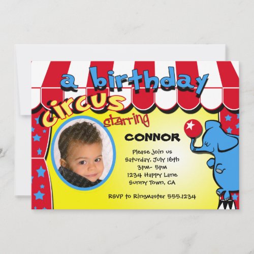 Carnival Circus Photo Invitation