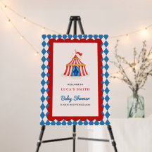 Carnival Circus Retro Baby shower welcome sign